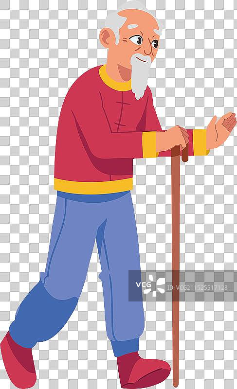 拄拐杖的老年男人图片素材