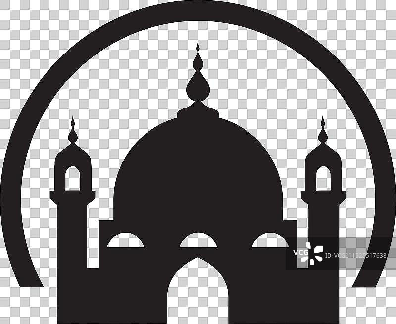 极简主义黑色清真寺景观图片素材