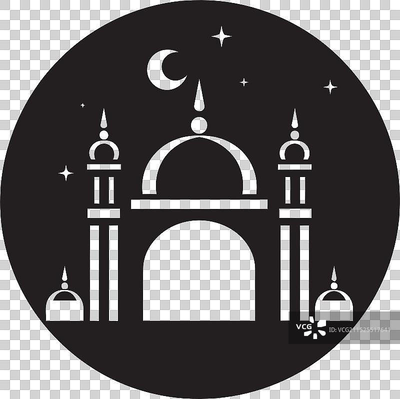 现代黑白清真寺图片素材