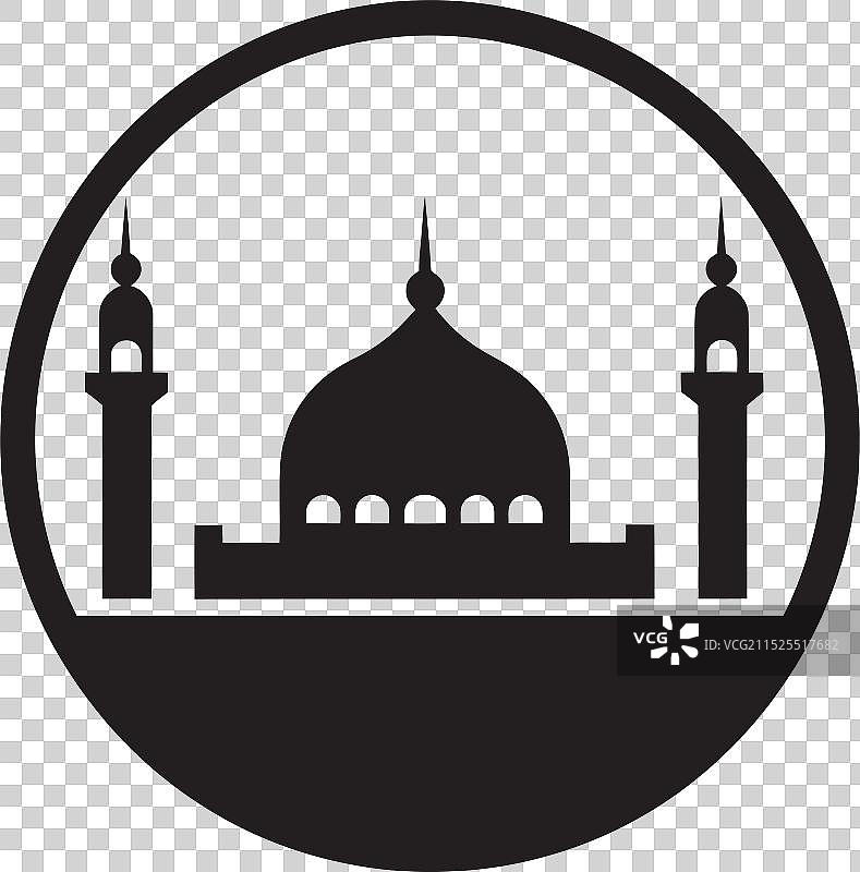 极简视角黑色清真寺艺术图片素材