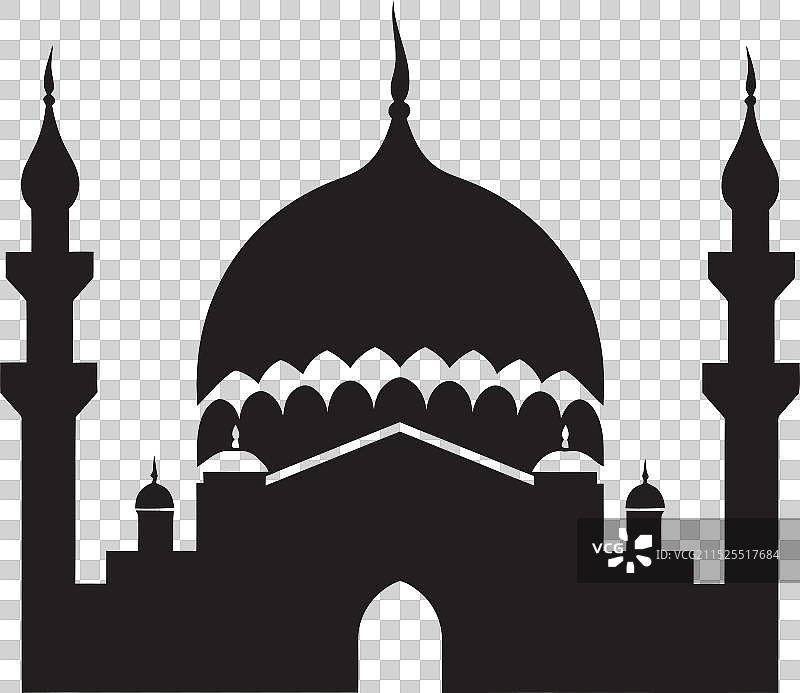 黑色清真寺的阴影透视图片素材