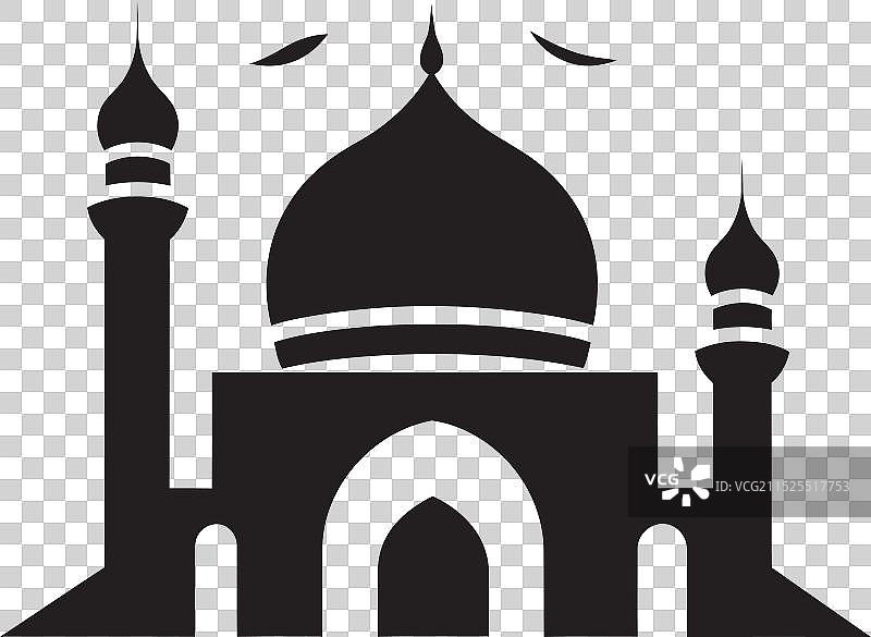 优雅黑色清真寺艺术单色抽象设计图片素材