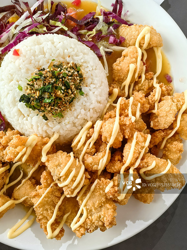 咖喱炸鸡饭图片素材