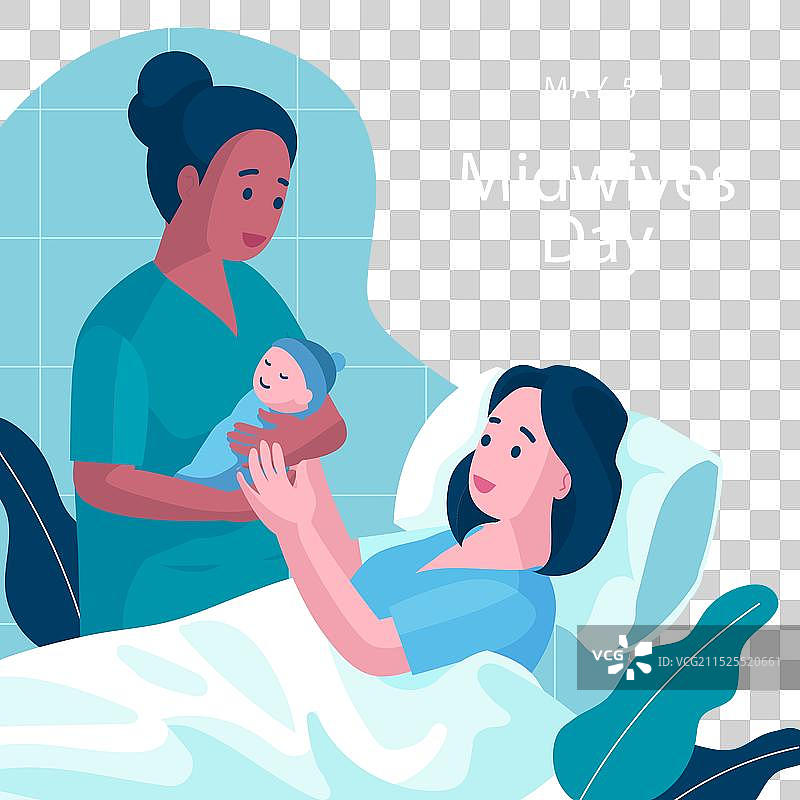 扁平风助产士节素材图片素材