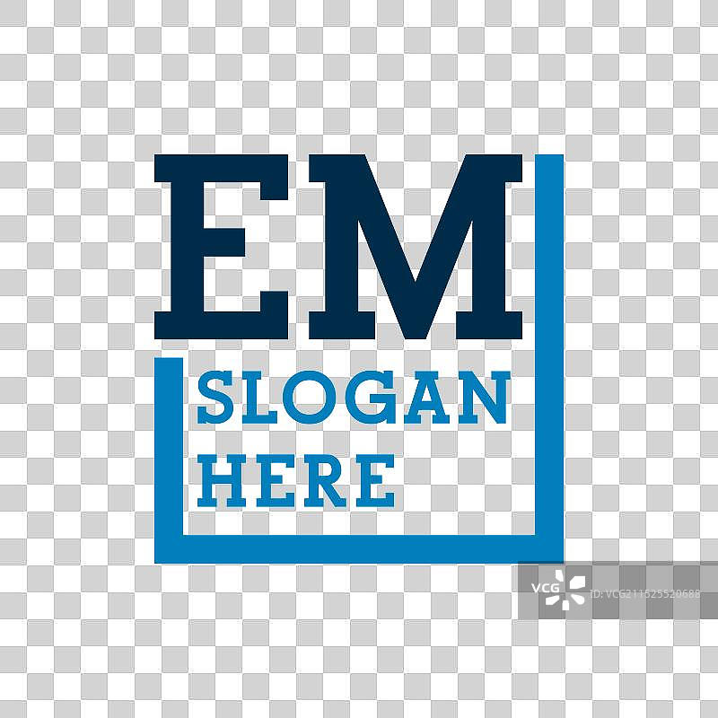 简约首字母标志 E和M EM首字母图片素材