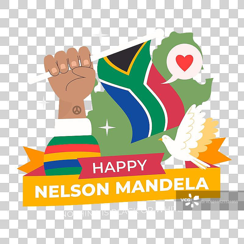 扁平风纳尔逊·曼德拉国际日图片素材