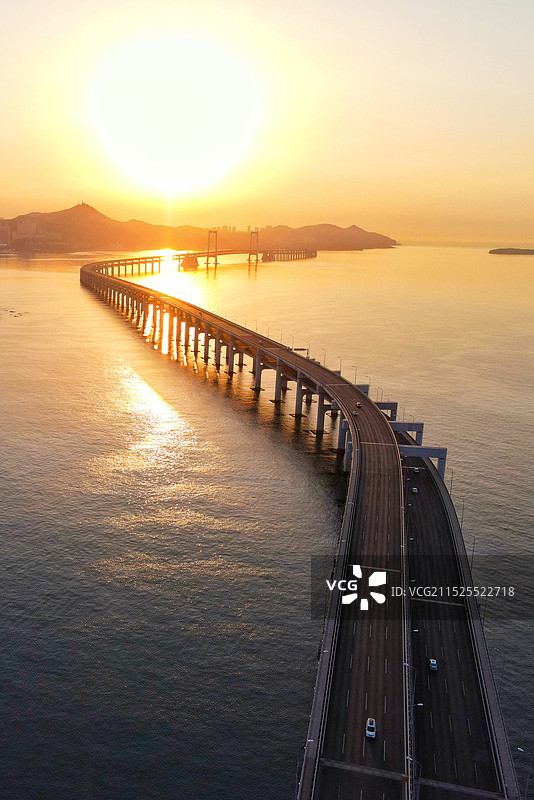 大连星海湾大桥航拍图片素材