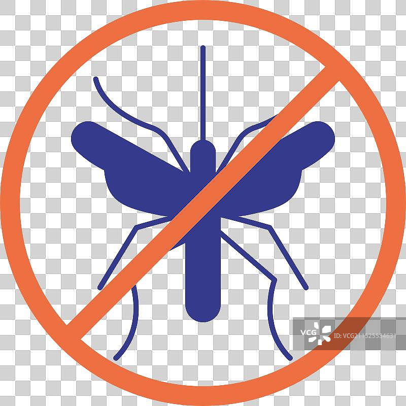 伊蚊昆虫危险警示标志图片素材