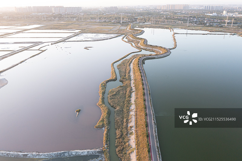 山西省运城市盐湖风光图片素材