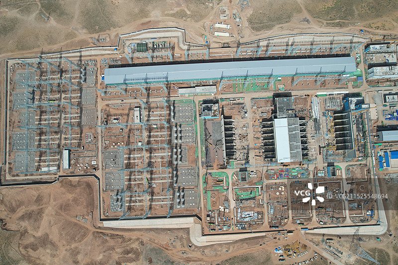 宁夏中宁：“宁电入湘”中宁换流站正加快建设图片素材