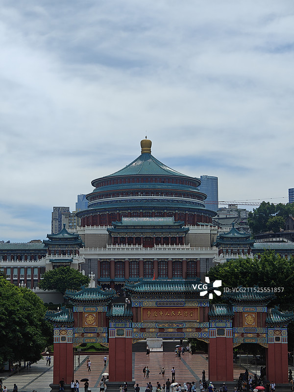 重庆人民大礼堂全景和特写图片素材