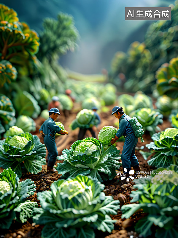 【AI数字艺术】微缩景观丰收的橄榄菜图片素材