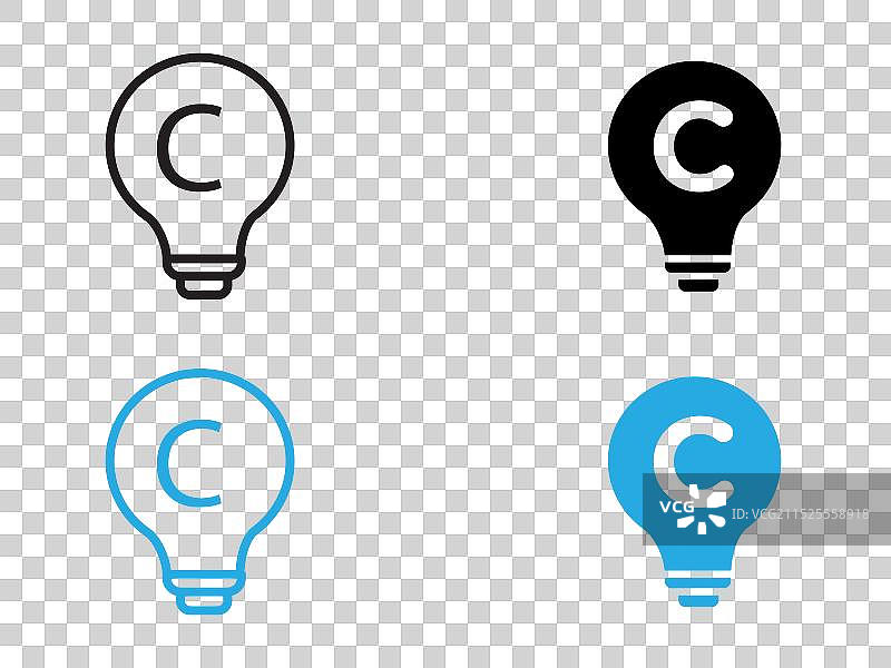 知识产权和版权黑色图标图片素材