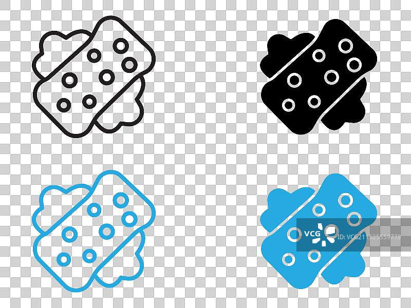 带泡沫的黑白海绵轮廓图标图片素材