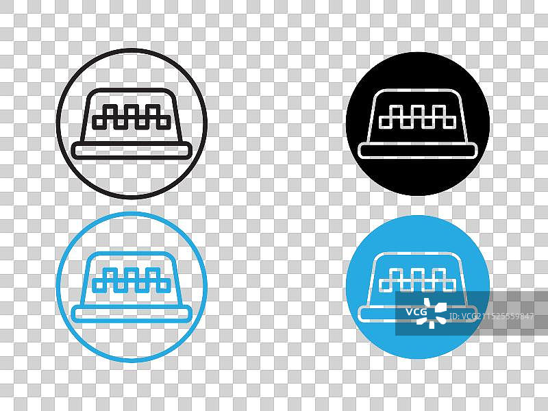出租车灯图标黑白轮廓标志图片素材