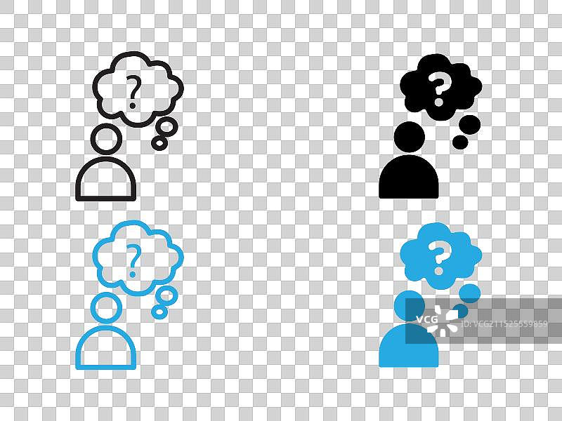 思考图标黑白轮廓标志图片素材