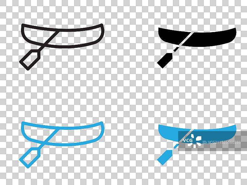 独木舟黑白轮廓图标图片素材