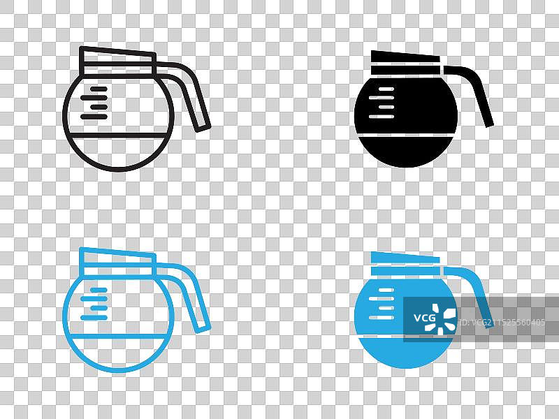 咖啡壶图标黑白轮廓标志图片素材