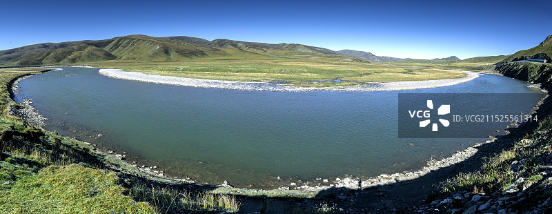 青海省祁连县湟水支流大通河图片素材