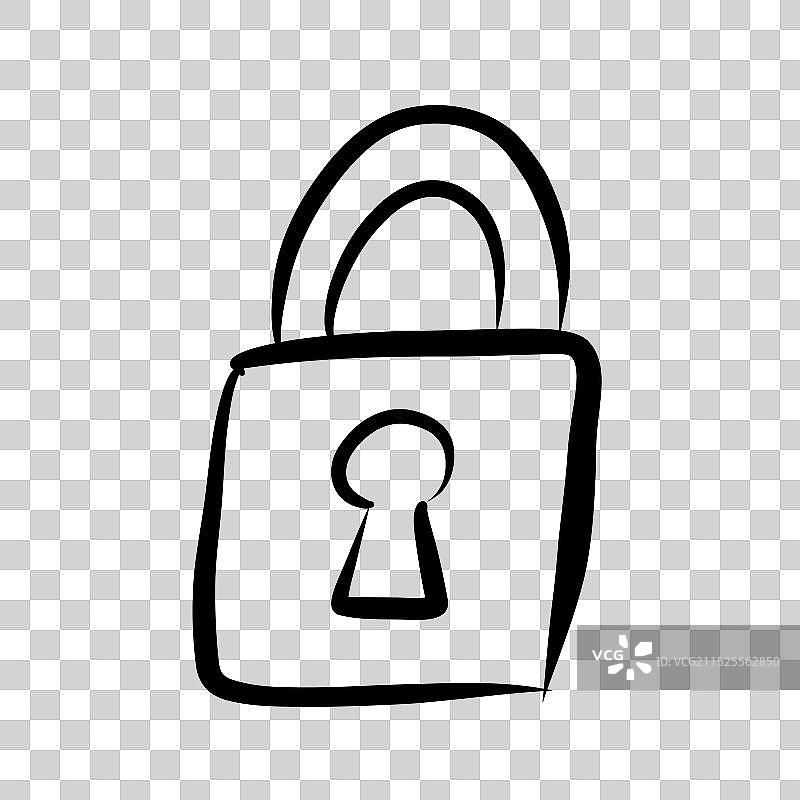 白色背景上的涂鸦锁图片素材