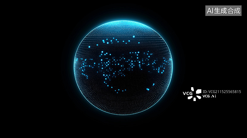 【AI数字艺术】未来科技主题海报——数字星球图片素材