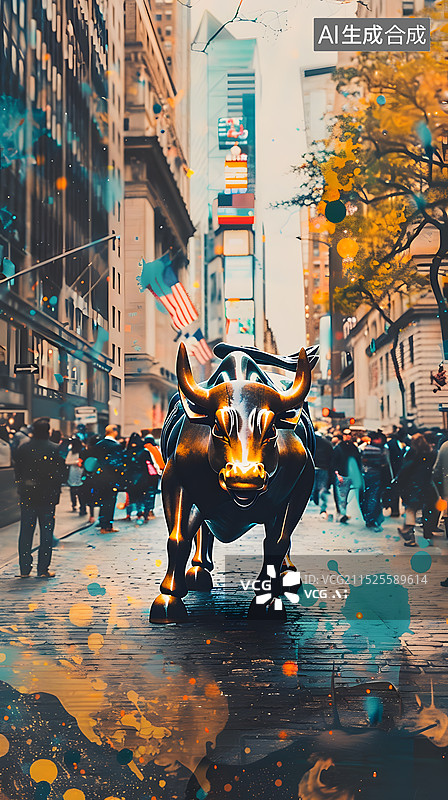 【AI数字艺术】股票股市经济牛市创意图图片素材