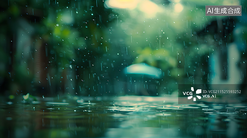 【AI数字艺术】雨水雨滴下雨风景图片素材