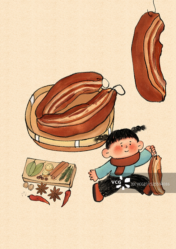 大雪节气国风插画图片素材