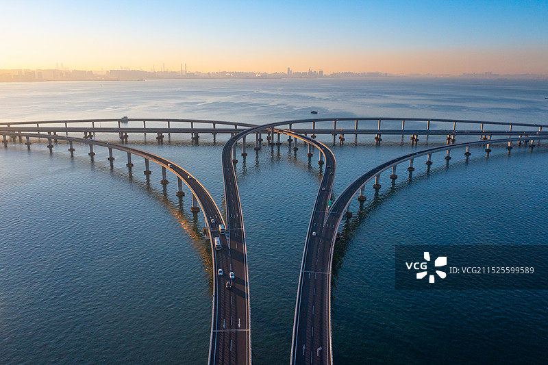青岛胶州湾大桥图片素材