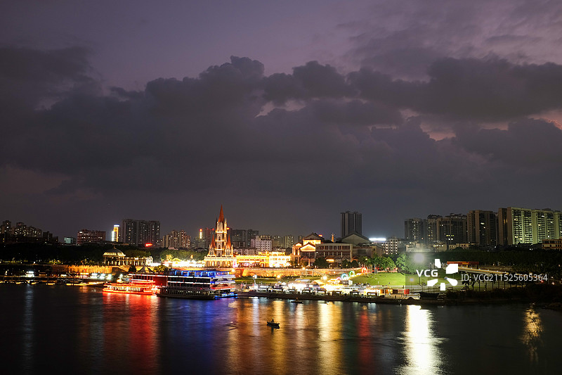 南宁邕江夜景图片素材