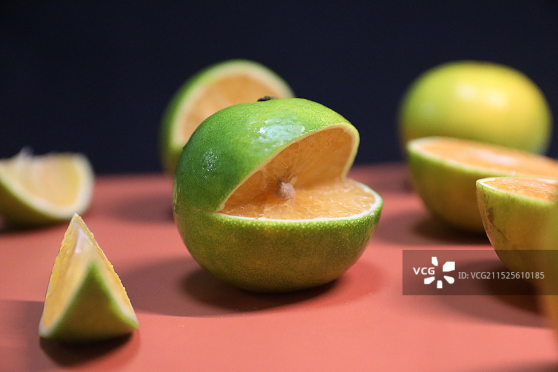 橙子  绿橙子 一盘绿橙 橙子果盘图片素材