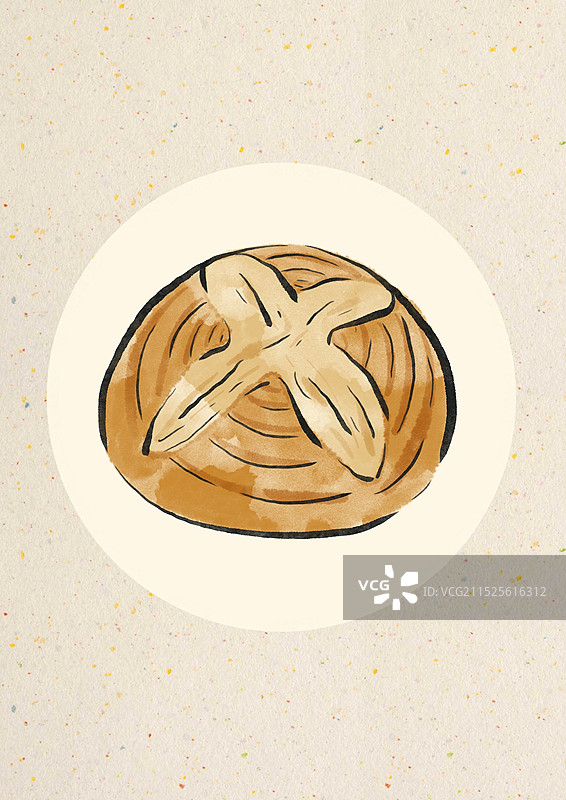国潮风很多面包插画-乡村面包图片素材