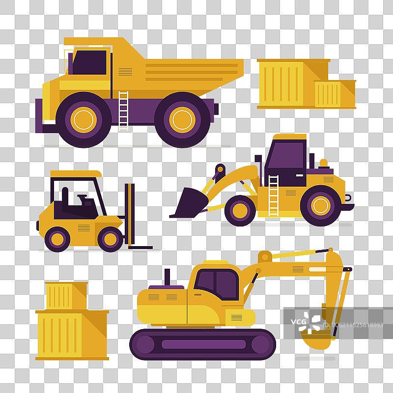 挖掘机设计包图片素材