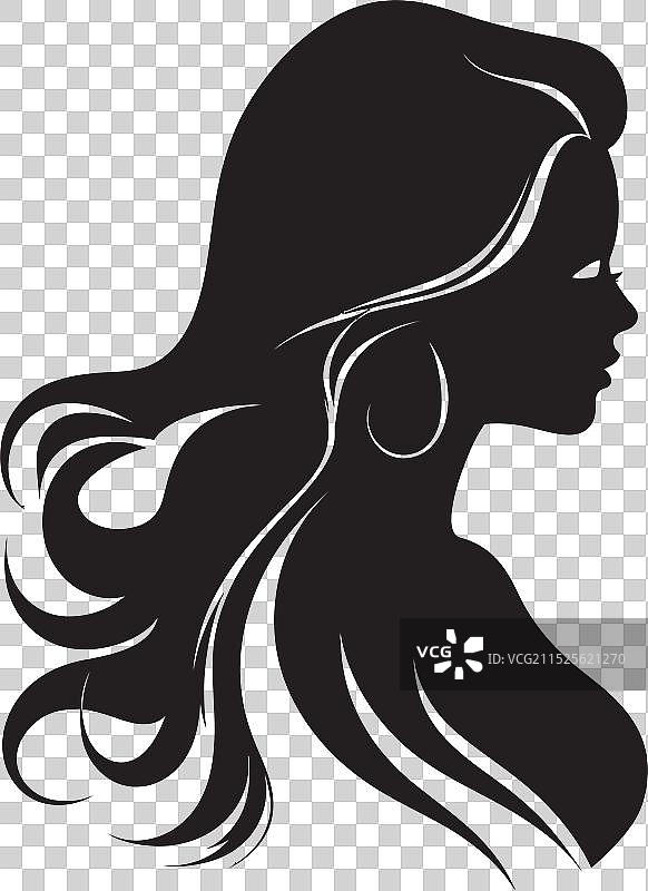 黑色优雅之美侧影图片素材