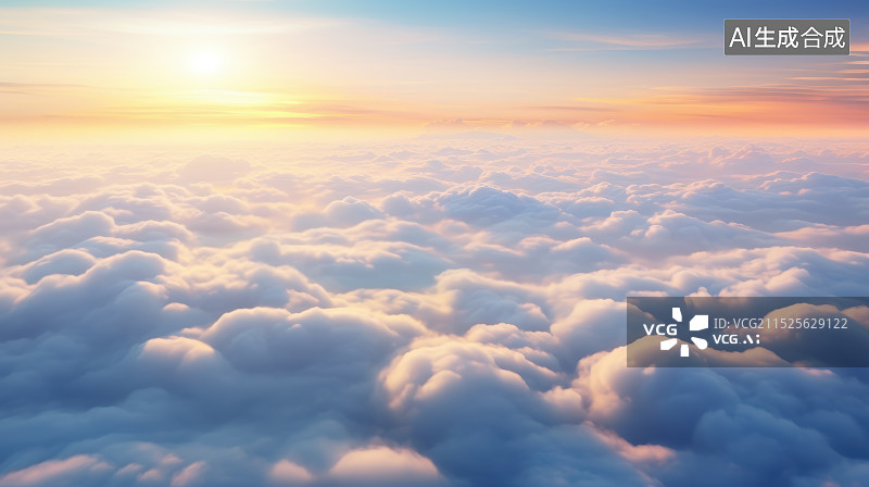 【AI数字艺术】航拍高空云层云海日出风光图片素材