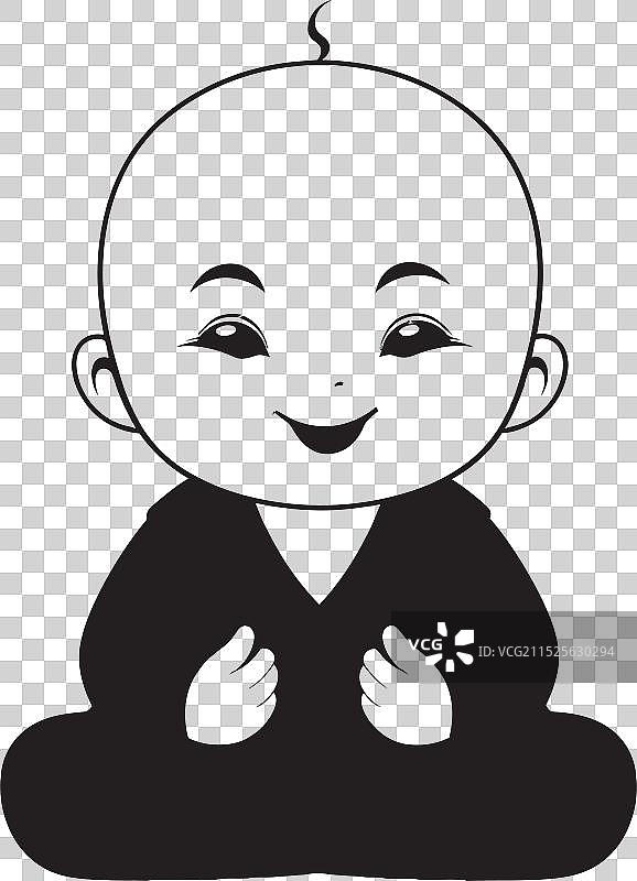 Q版佛像剪影图片素材