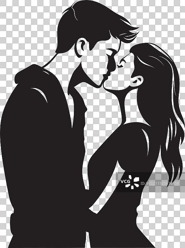 真爱拥抱的剪影图片素材