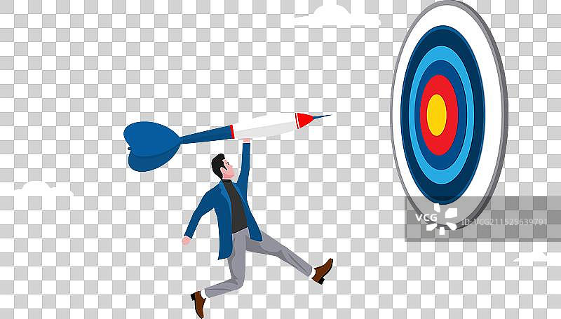 商人向飞镖盘投掷飞镖图片素材