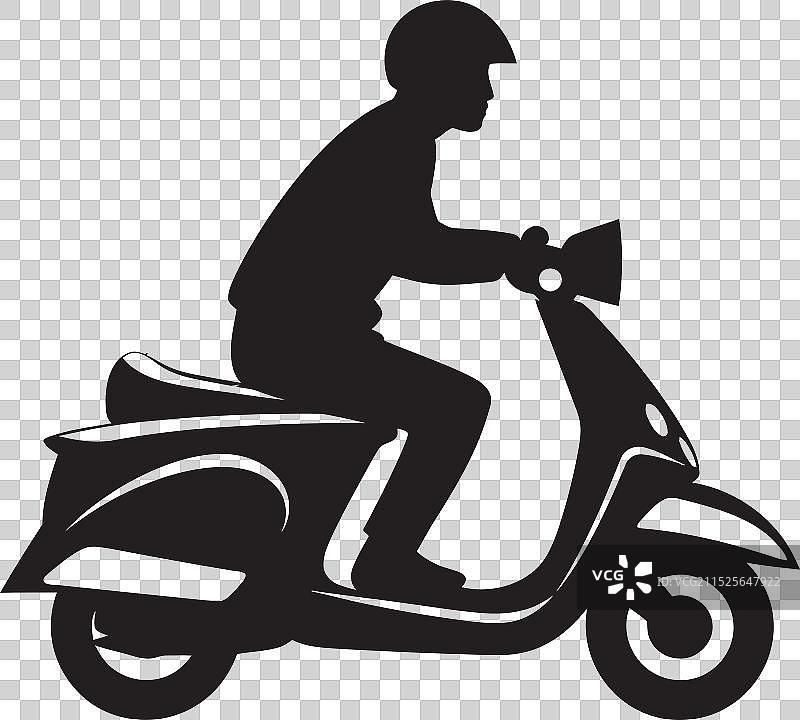 数字艺术品黑色踏板车城市交通S图片素材