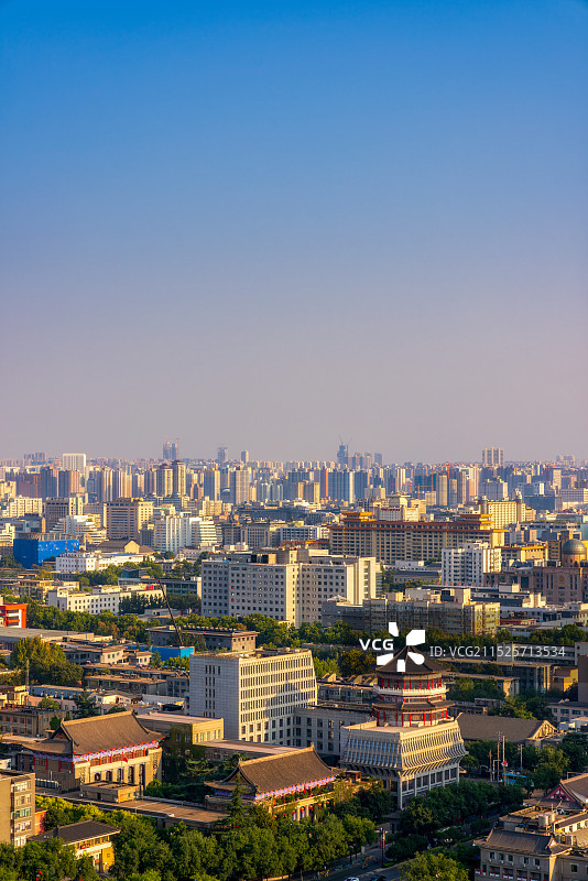 陕西，西安市，新城区，北大街，西安华山国际酒店，明清建筑风格，仿古建筑，西安古城，都市天际线，航拍图片素材