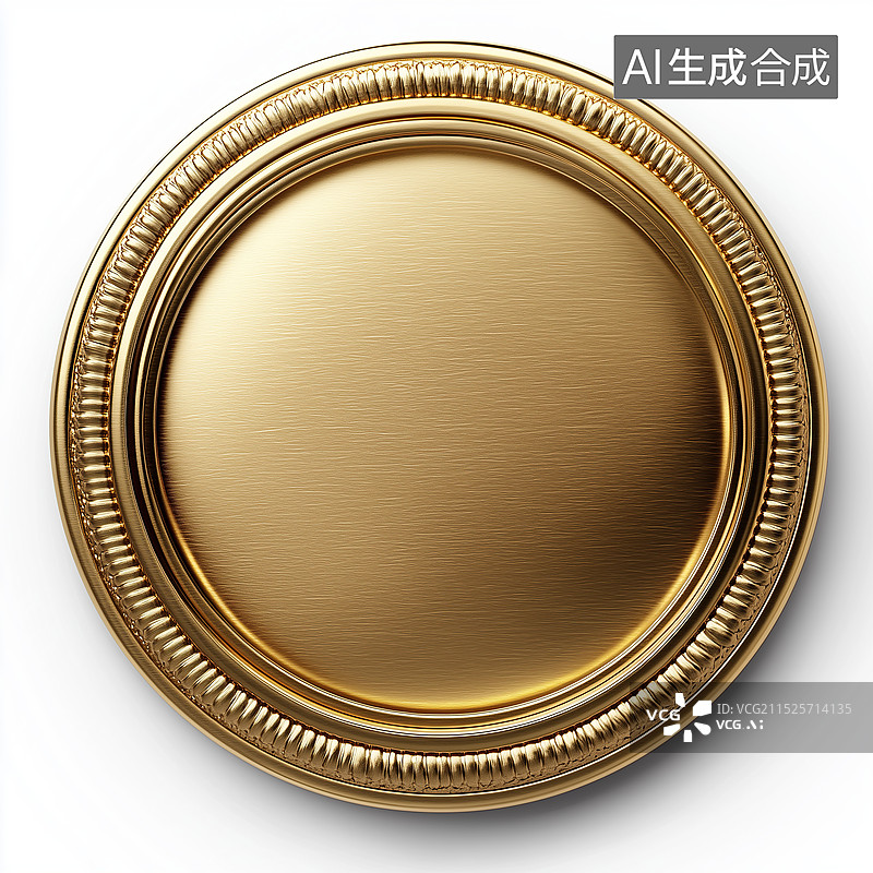【AI数字艺术】金属圆形欧式徽章图片素材