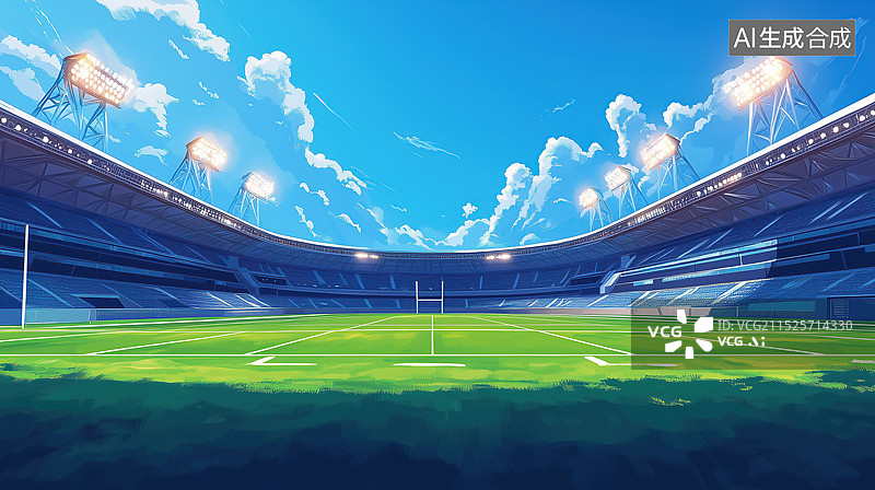 【AI数字艺术】体育场馆插画图片素材