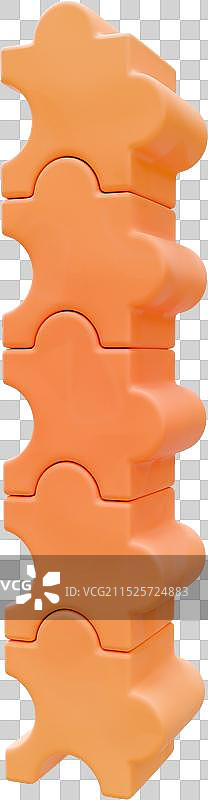 数字1拼图块倒计时周年庆三维粘土物体图片素材