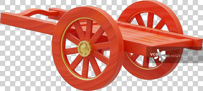 一个红色的木板车推车图片素材