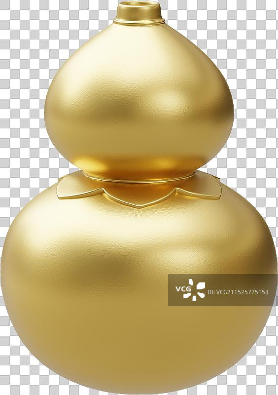 一个中国金葫芦三维物体图片素材
