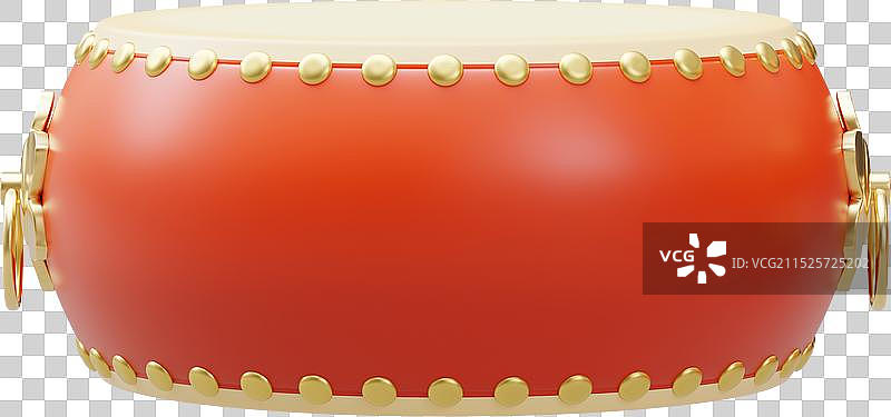 一个红色大鼓金环中国春节三维物体图片素材
