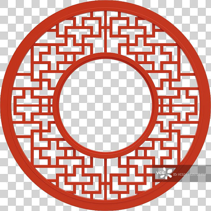 一个红色中国花窗春节物体图片素材