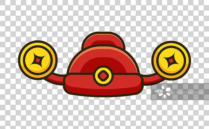 卡通喜庆金币财神帽图片素材