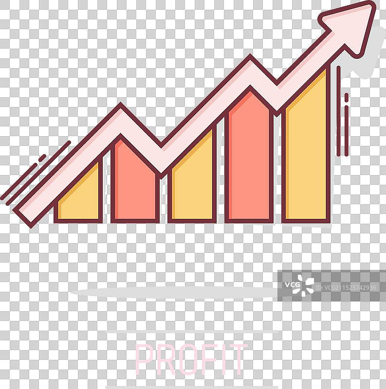 漫画风格的增长条形图图标图片素材