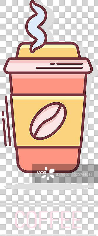 漫画风格咖啡茶杯图标图片素材